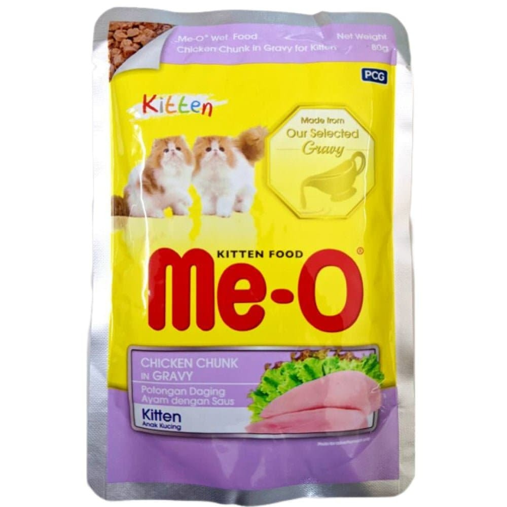Me-O Chicken Chunks in Gravy kitten Wet Food, 80g - Image 2