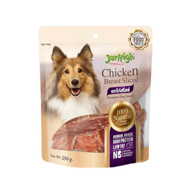 JerHigh KSY Chicken Breast Sliced Jerky Dog Treat, Human Grade - 250 g