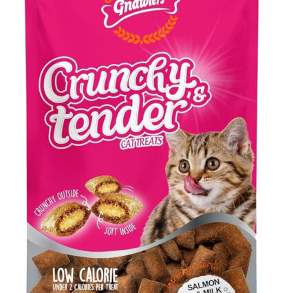 Gnawlers Crunchy & Tender Cat Treats Salmon & Milk Flavor, 65 g
