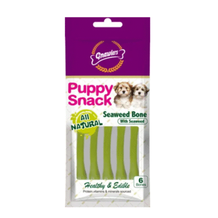 Gnawlers Seaweed Pouch Puppy Snacks, 40g (Pack of 6)