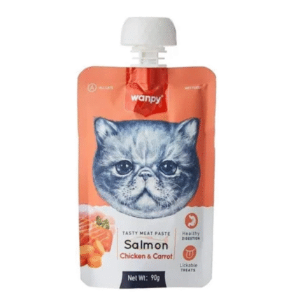 Wampy Meat Paste Salmon Chicken & Carrot Cat Wet Food, 90g