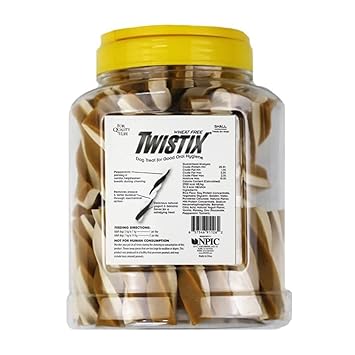 NPIC Twistix Canister Yogurt Banana Dog Treats, Small 50 Sticks
