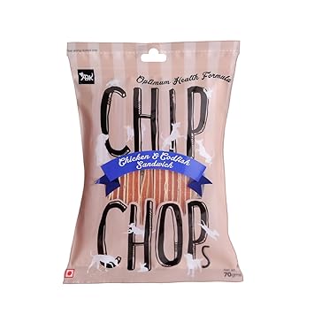 Chip Chops Chicken & Codfish Sandwich Dog Treats,70g (Pack of 3)