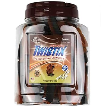 NPIC Twistix Peanut & Carob Dog Treats Small, 50 Sticks