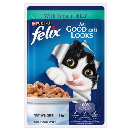 Purina Felix Adult Wet with Tuna in Jelly Wet Cat Food, 85g