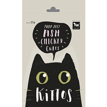 Kittos Purr fect Fish Chicken Cubes Cat Treats, 35g