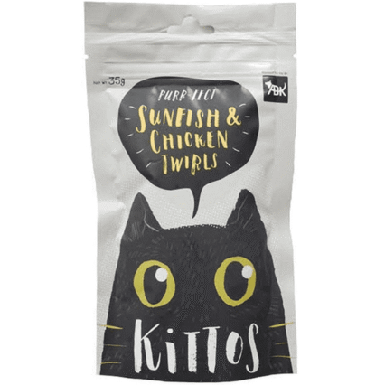 Kittos Purr Fect Sunfish Chicken and Twirls Cat Treats, 35g