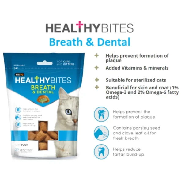 Mark and Chappell Bites Breath and Dental Cat Treat, 65g - Image 2