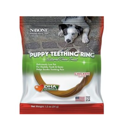 N-Bone Puppy Teething Ring Chicken Flavor, 34g