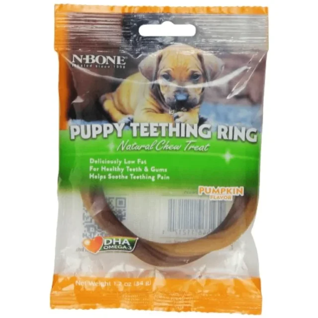 N-Bone Puppy Teething Ring, Pumpkin Flavor, 34g