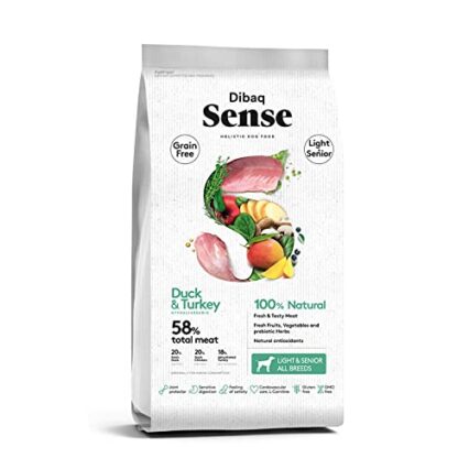 Dibaq Sense Light and Senior All Breed Duck and Turkey 58% Total Meat Dog Food