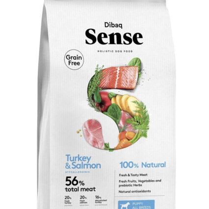 Dibaq Sense Puppy Grain Free Turkey and Salmon 56% Total Meat Dog Food