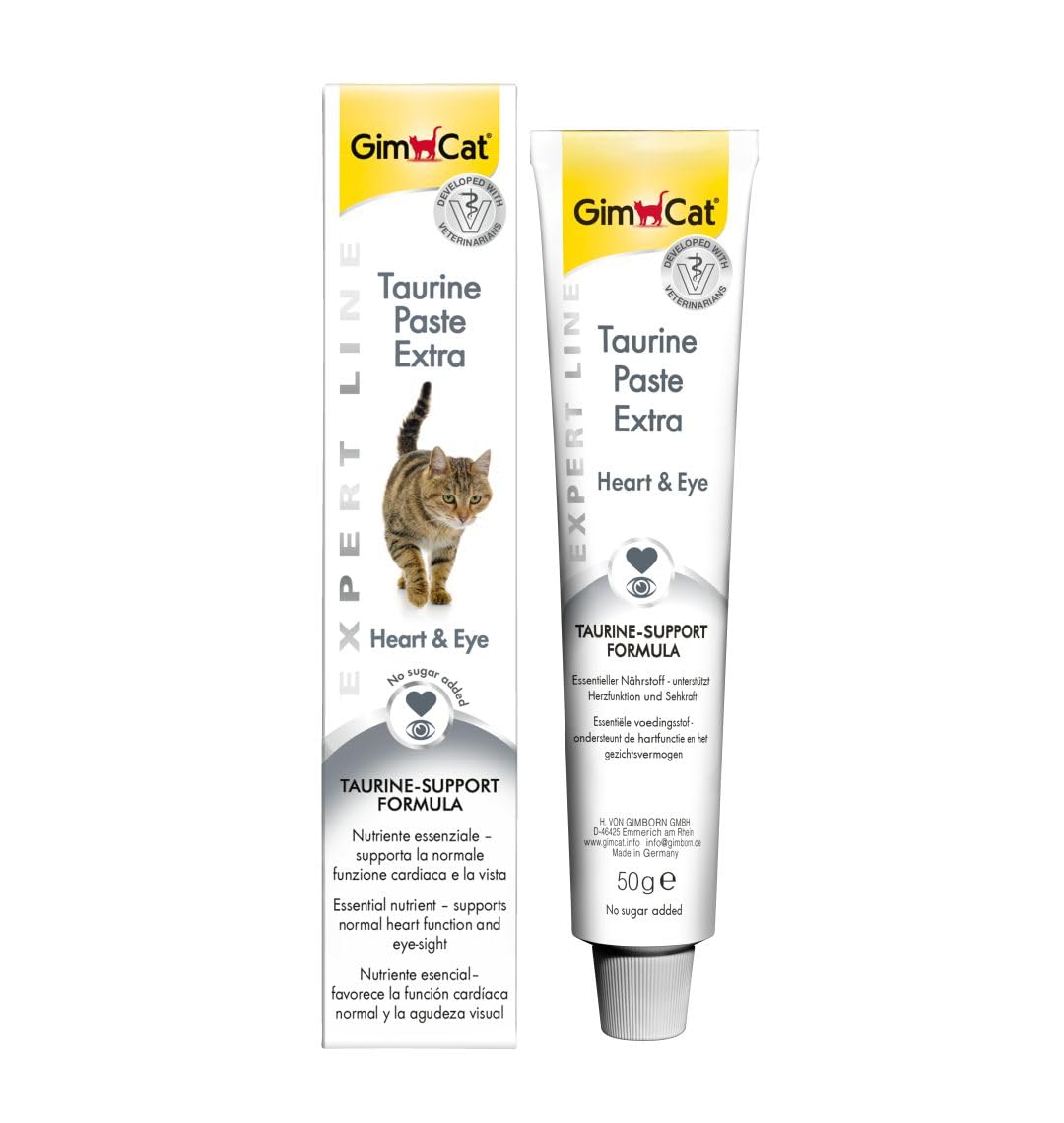 GimCat Taurine Paste Extra for Cats | Heart and Eye Support Formula | 50g Tube