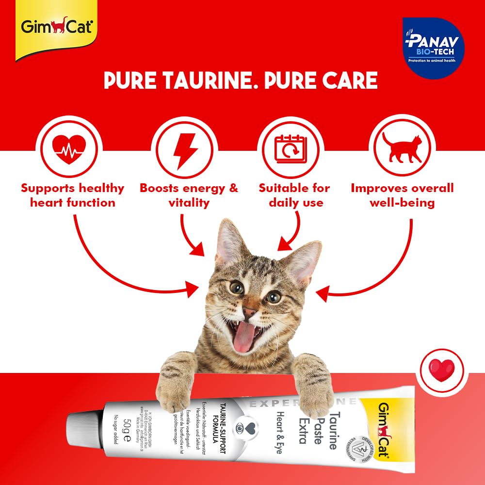 GimCat Taurine Paste Extra for Cats | Heart and Eye Support Formula | 50g Tube - Image 4