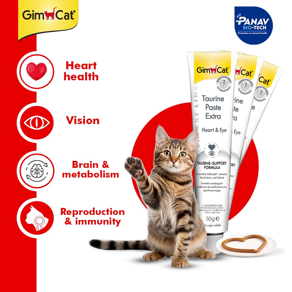 GimCat Taurine Paste Extra for Cats | Heart and Eye Support Formula | 50g Tube - Image 3