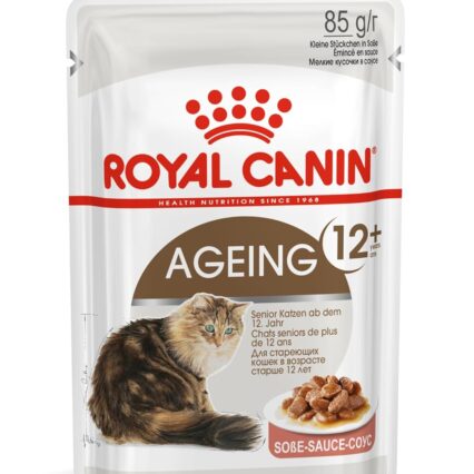 Royal Canin Senior Ageing 12+ Thin Slices in Gravy Wet Cat Food (85g x 12 Gravy Pouches)