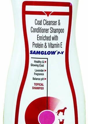 Vetoquinol Samglow P-V Coat Cleanser & Conditioner Shampoo for Dogs & Cats, 200 ml (Pack of 2)