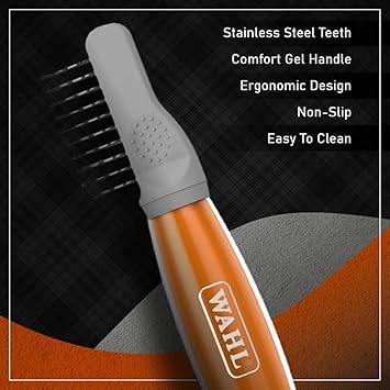 Wahl Soft Grip Dematter, Grey Orange, Medium - Image 3