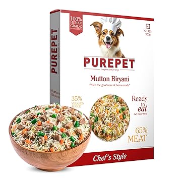 Purepet Fresh Dog Food Mutton Biryani, for Adult & Puppy, 300gm (Pack of 2)