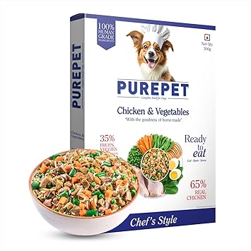 Purepet Fresh Dog Food Chicken & Vegetables Biryani, for Adult & Puppy, 300gm (Pack of 2)
