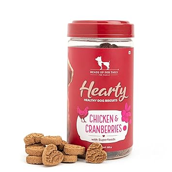 HUFT Hearty Chicken & Cranberries Dog Biscuits for Adult Dogs & Puppies, 320 gm