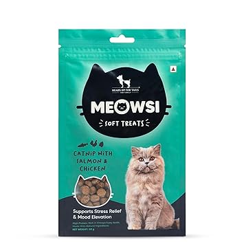 HUFT Meowsi Catnip with Salmon & Chicken Soft Cat Treat, 50g