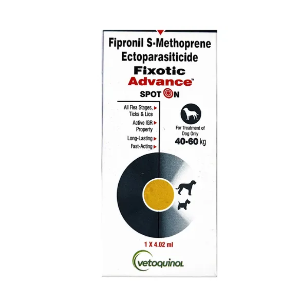 Vetoquinol Fixotic Advance Spot On 0.67ml for Dogs Upto 10kg (Pack of 2)