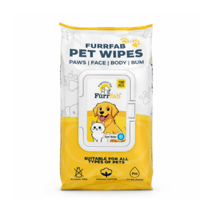 Furrfab Pet Wipes | Paws | Face | Body | Bum 100 Pc