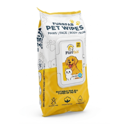 Furrfab Pet Wipes | Paws | Face | Body | Bum 100 Pc