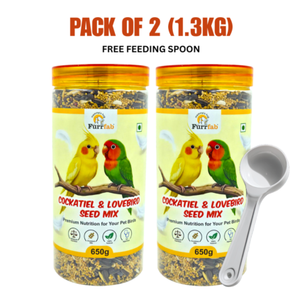 Furrfab Cockatiel & Lovebird Seed Mix, 650g (Pack of 2) 1.3 kg