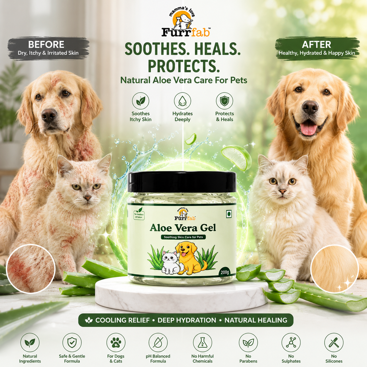 Furrfab Aloe Vera Gel for Dogs & Cats – 200g - Image 2