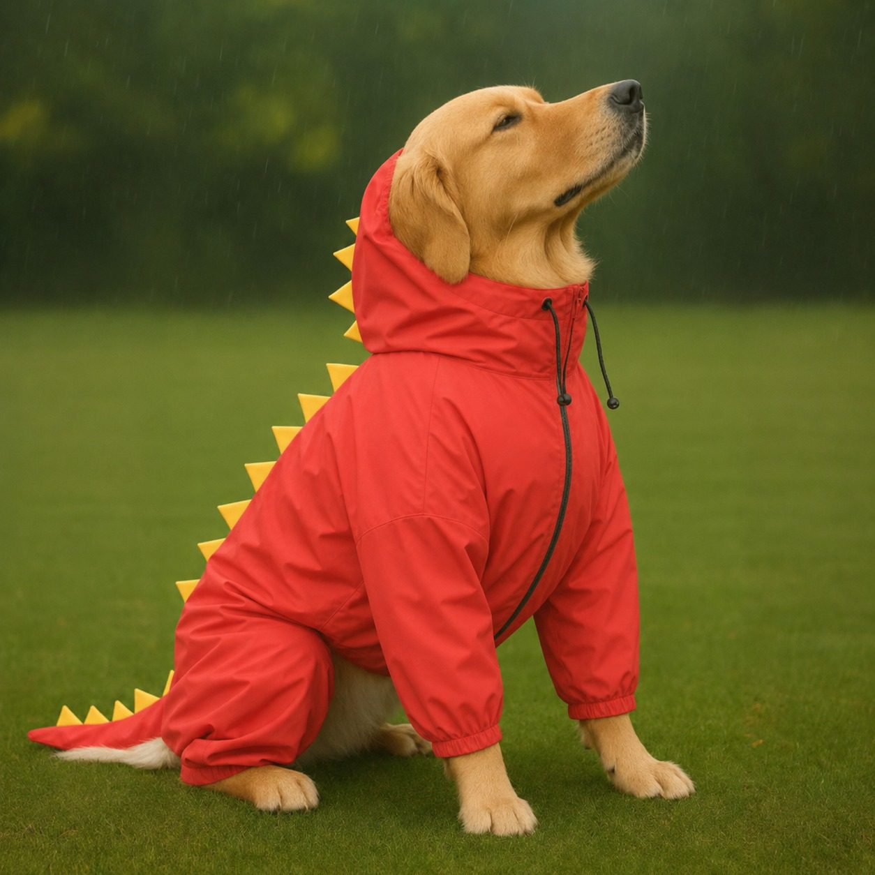 Furrfab Dyno Raincoat- Red
