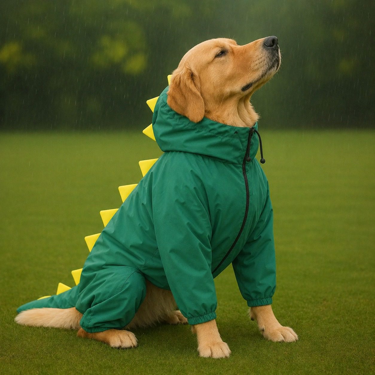 Furrfab Dyno Raincoat- Green